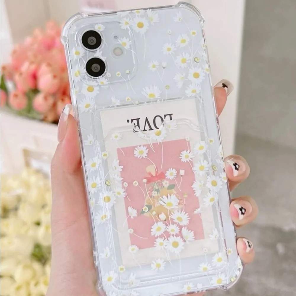 ⚠️Clearance🤍iPhone 12/Pro/Pro Max Cute Daisy Flower iPhone Case With Card Slot - Picture 3 of 4